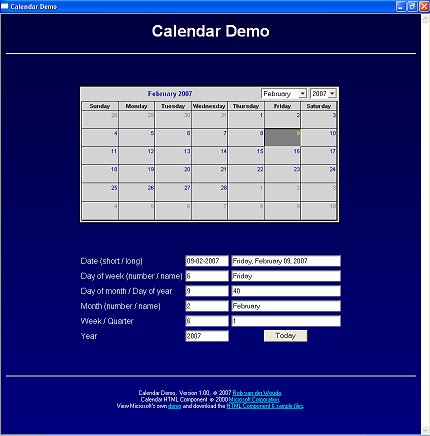 Calendar Demo