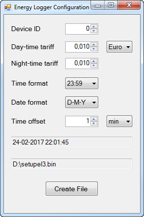 EnergyLoggerConfigGUI 1.00 screenshot