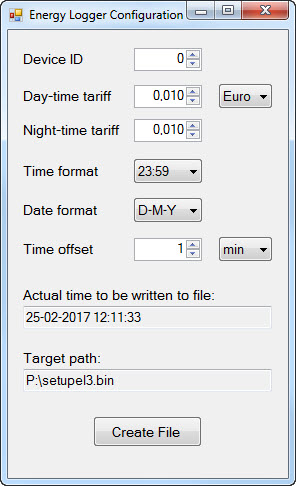 EnergyLoggerConfigGUI 1.01 screenshot