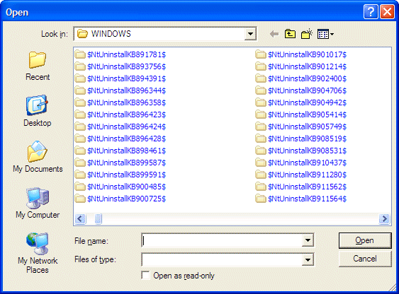 File Open dialog (UserAccounts.CommonDialog)