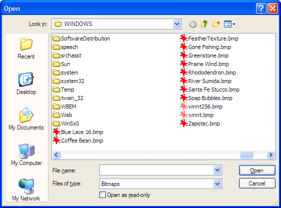 File Open dialog (UserAccounts.CommonDialog)