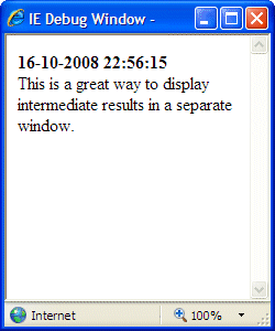 Internet Explorer Debug Window