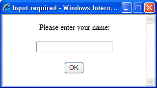 Internet Explorer input dialog